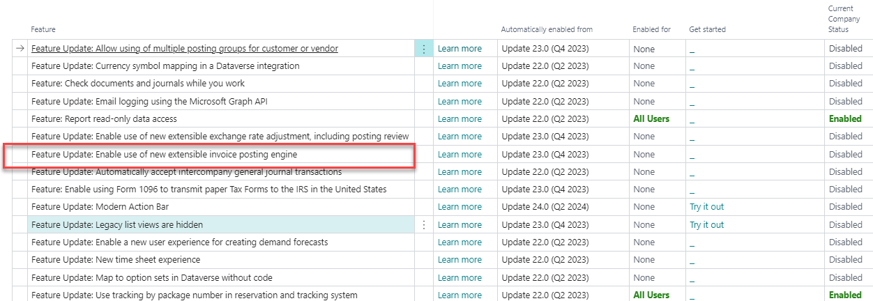 New Interface “Invoice Posting” Engine - in Business Central