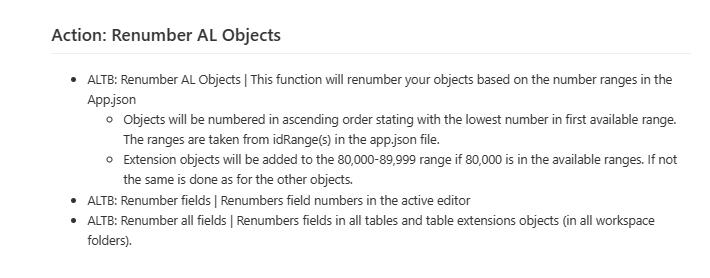 Lets renumber the AL Objects